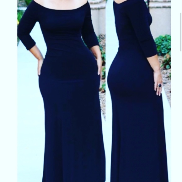 The Megan Long Black Dress - Picture 1 of 1